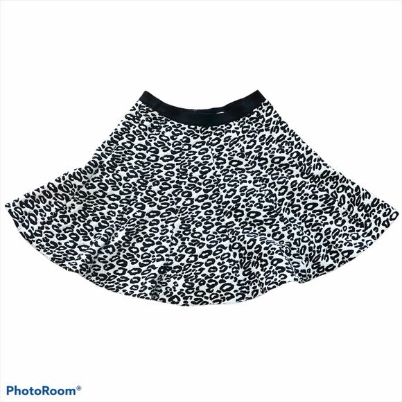 Rebecca Taylor white leopard print skater skirt 2 - Picture 1 of 7
